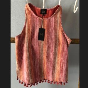 W5 Anthropologie tassel tank shirt Size Small NWT